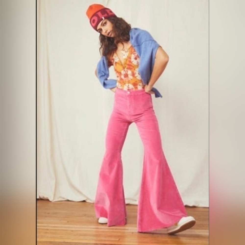 Free People Just Float On Velvet Flare Jeans size 30